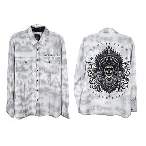 AFFLICTION BUTTON FRONT MEN'S LONG SLEEVE SHIRT